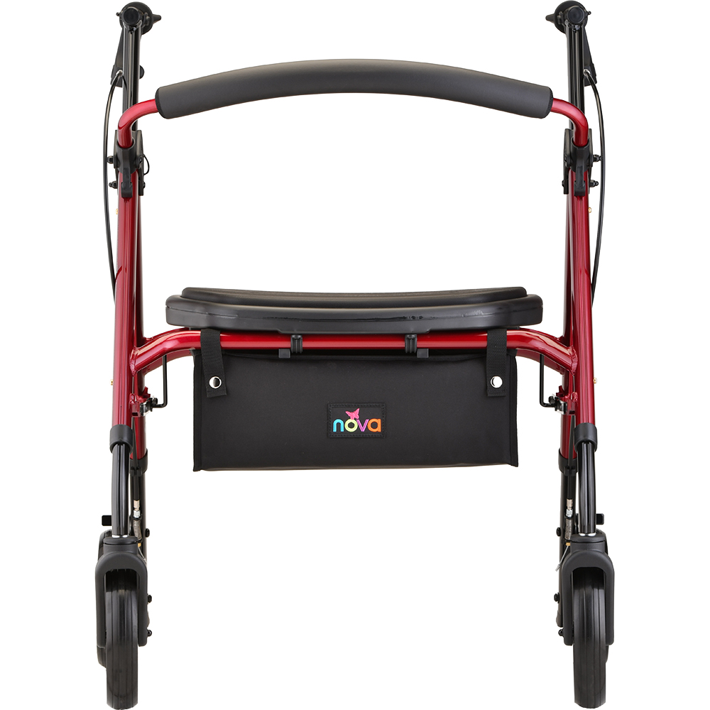 STAR 8 DELUXE WIDE ROLLATOR RED